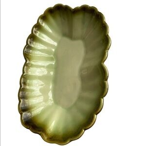 TWO-TONE hull pottery dish31 USA-flaw